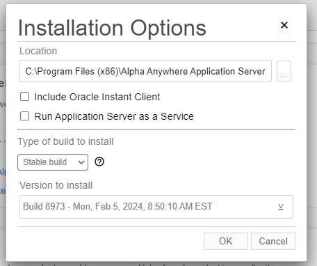 Check the Run Application Server as a Service option.